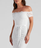 Paige Formal Off-The-Shoulder Scalloped Lace Dress