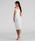 Paige Formal Off-The-Shoulder Scalloped Lace Dress