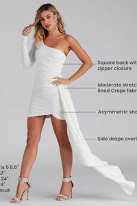 emily one shoulder pleated asymmetric mini dress Windsor Emily One-Shoulder Pleated Asymmetric Mini Dress