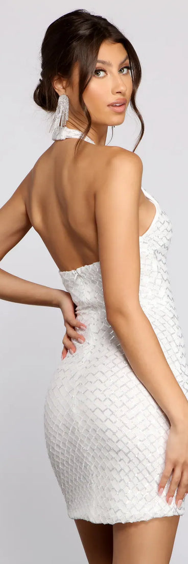 Christine Formal Halter Sequin Dress
