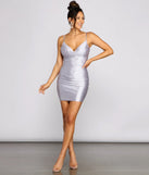Kara Glitter Satin Mini Dress
