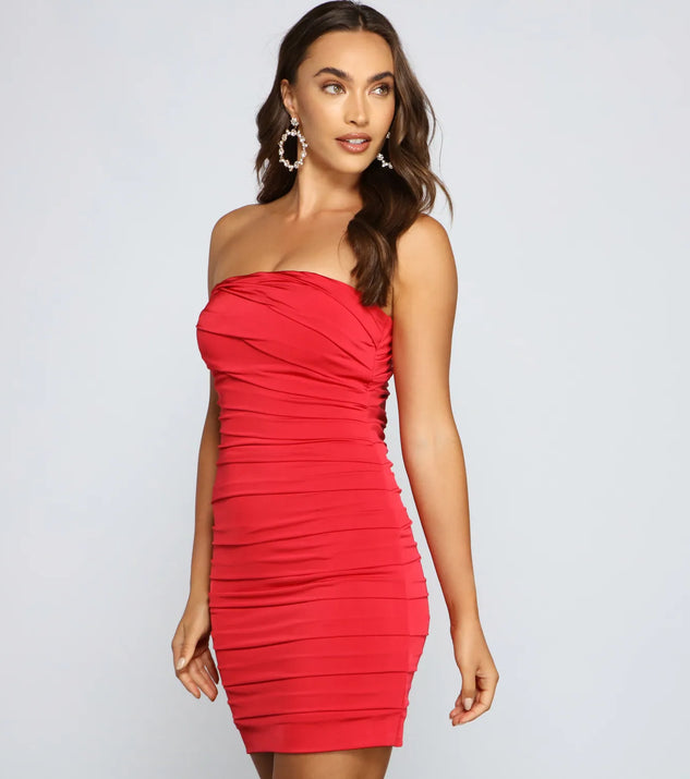 Xena Formal Pleated Bodycon