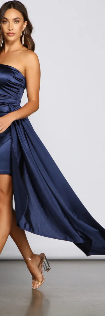 Charlotte Asymmetrical Satin Mini Dress