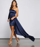 Charlotte Asymmetrical Satin Mini Dress