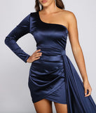 Charlotte Asymmetrical Satin Mini Dress