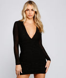 Monique Rhinestone Mesh Mini Dress