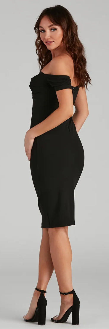 Quinn Formal Off The Shoulder Midi Dress