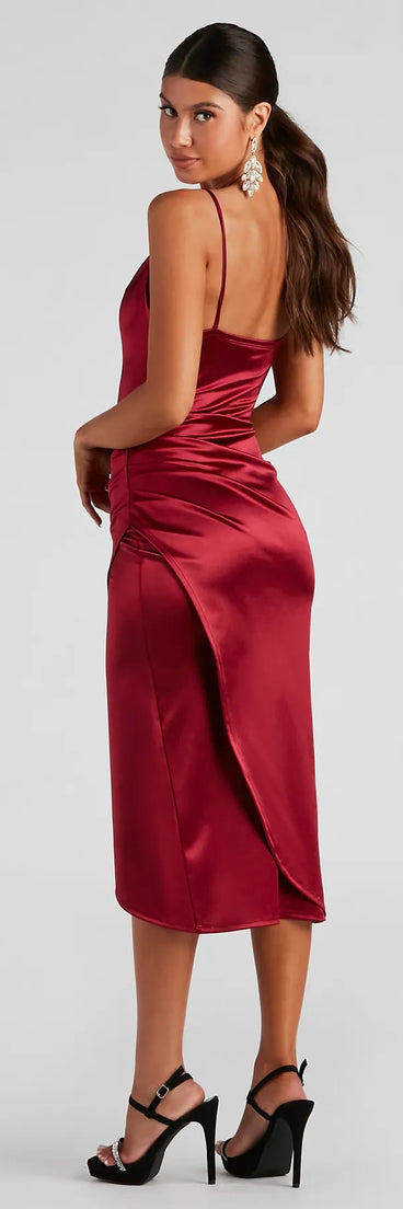 Angelina Sleeveless Wrap-Front Midi Dress