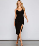 Wendy Formal High Slit Lace Midi Dress
