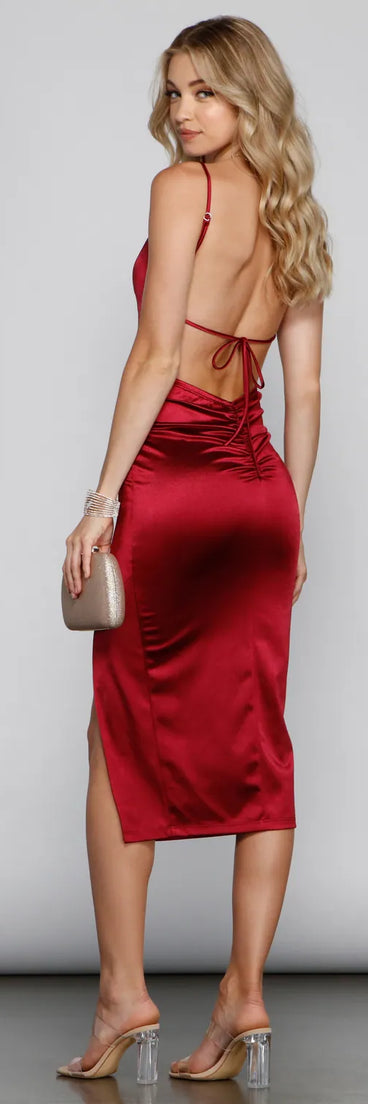 Mckenna Formal Ruched Midi Dress