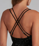 Emely Sequin Mesh Double X-Back Midi Formal Dress