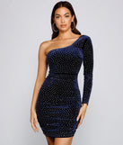 Laurie Rhinestone Velvet Mini Dress