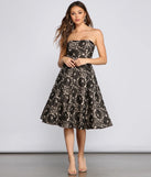 Corrine Strapless Lace Detail Formal Dress