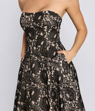 Corrine Strapless Lace Detail Formal Dress