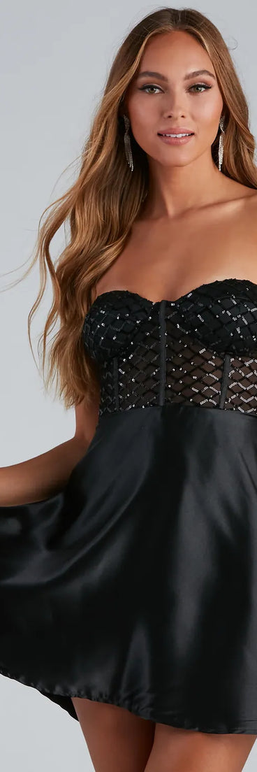 Irie Formal Sequin And Satin Party Dress