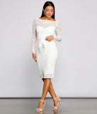 Keely Lace Sweetheart Midi Dress