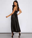 Amora Formal Ruched Satin Slip Dress