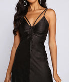 Amora Formal Ruched Satin Slip Dress