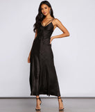 Amora Formal Ruched Satin Slip Dress