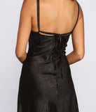 Amora Formal Ruched Satin Slip Dress