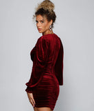 Mariah Ruched Velvet Bodycon Mini Dress