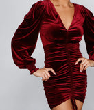 Mariah Ruched Velvet Bodycon Mini Dress
