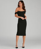 Sheila Crepe Corset Midi Formal Dress