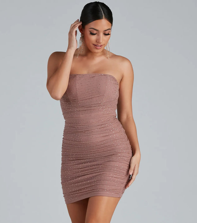 Desi Heatstone Corset Mini Party Dress