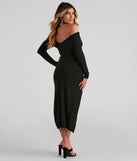 Kristy Off-The-Shoulder Formal Midi Dress