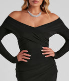 Kristy Off-The-Shoulder Formal Midi Dress