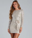 Kayce Sequin Tie-Waist Party Dress