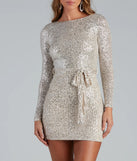 Kayce Sequin Tie-Waist Party Dress