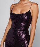 Allison Formal Cowl Neck Sequin Dress