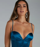 Astra Formal Satin Corset Midi Dress