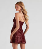 Sabina Sequin Mesh Party Dress