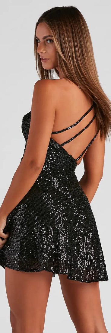 Jackie Sequin A-Line Party Dress