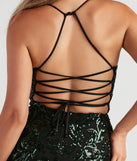 Own every entrance in the Brynlee Sequin Embroidered Bodycon Dress, a hunter green party dress perfect for milestone birthdays and grad parties, or dancing through autumn nights and unforgettable bachelorette celebrations.