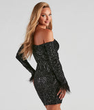 Own every entrance in the Miranda Sequin Feather Short Dress, a black party dress perfect for milestone birthdays and grad parties, or dancing through summer nights and unforgettable bachelorette celebrations.