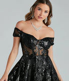 Anita Sequin Mesh Corset Party Dress