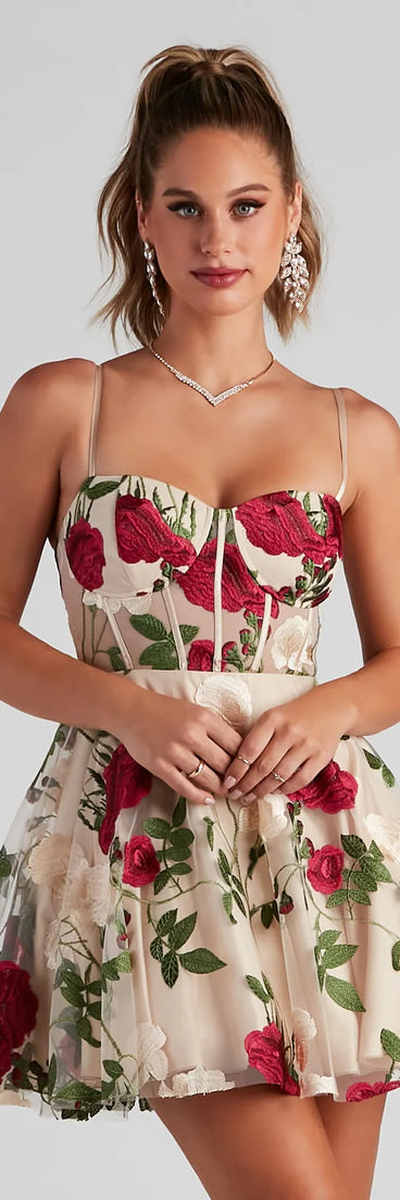 Darcie Floral Bustier Party Dress