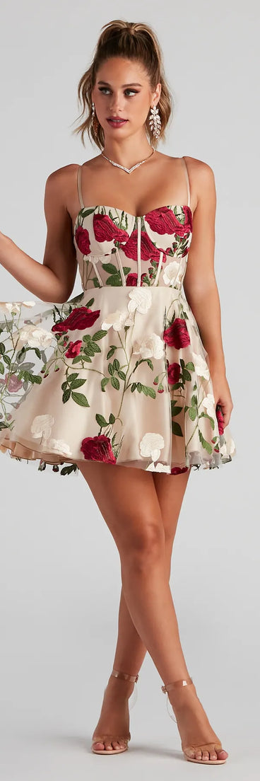 Darcie Floral Bustier Party Dress