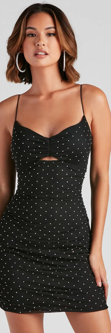 Tara Heat Stone Mesh Bodycon Dress