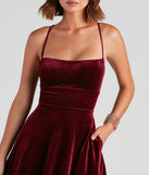 Liliane Velvet Lace-Up Party Dress