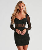 Patty Heat Stone Mesh Mini Dress