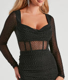 Patty Heat Stone Mesh Mini Dress