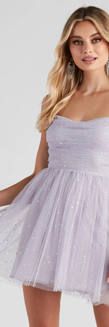 sequin and tulle party dress Jessica Corset Ruffled Sequin Tulle Party Dress