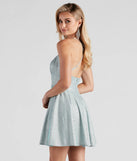 Violet Woven Glitter Party Dress