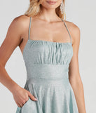 Violet Woven Glitter Party Dress