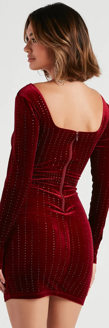 Katrina Velvet Long Sleeve Dress