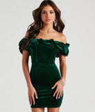 Beth Velvet Ruffle Party Dress